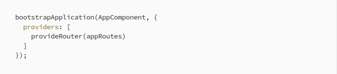 Registering the appRoutes while calling bootstrapApplication